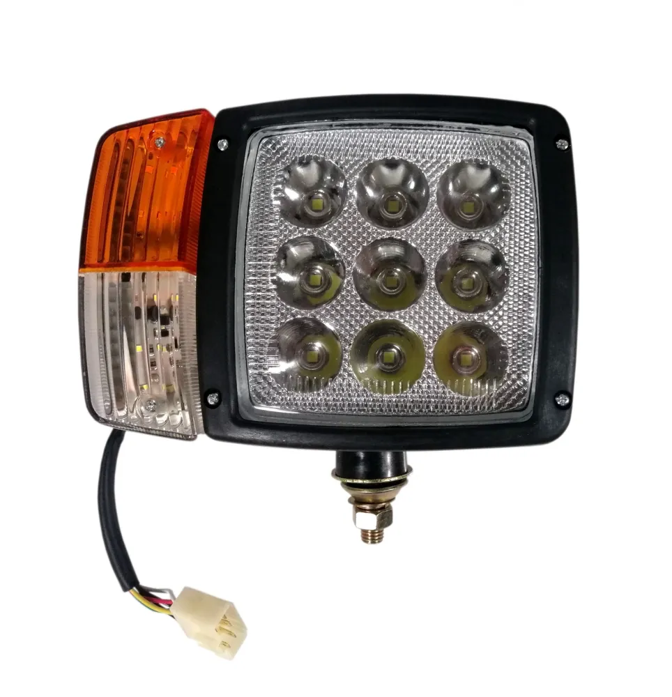 Комплект LED Фарове с Мигач, Габарит, Подходящ за Трактор, Комбайн, Багер, Снегорин и др - 9 диода (27W, 2200-2700 lm за в...