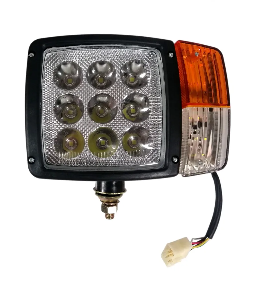 Комплект LED Фарове с Мигач, Габарит, Подходящ за Трактор, Комбайн, Багер, Снегорин и др - 9 диода (27W, 2200-2700 lm за в...