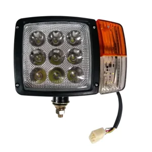 Ляв LED Фар с Мигач, Габарит, Подходящ за Трактор, Комбайн, Багер, Снегорин и др - 9 диода 27W, 2200-2700 lm