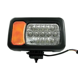 Десен LED фар - къси / дълги светлини, мигач, рефлектор - подходящ за трактор, комбайн, багер и др - 16 диода