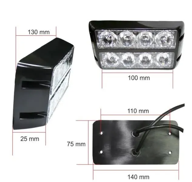 8 LED Аварийна Лампа За Пътна Помощ, Жълта Блиц Светлина, Мигаща!