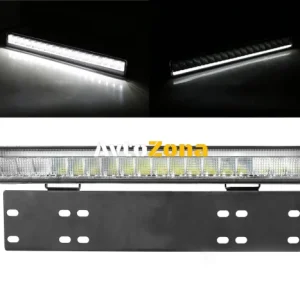 38см LED Лед Бар Със Стойка За Номер С Три Функции 55W, 4768lm, 12V - 24V E-Mark Подходящ За Автомобил, Бус, Камион, Селск...