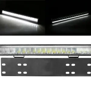38см LED Лед Бар Със Стойка За Номер С Три Функции 55W, 4768lm, 12V - 24V E-Mark Подходящ За Автомобил, Бус, Камион, Селск...