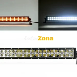 54 См Led Bar Лед Диоден Бар Прожектор Бяла и Оранжева, Жълта Светлина, Блиц, Флаш, CROSS DRL 120W 12V 24V