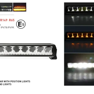 45 cm 12 - 24 V Висококачествен Led Bar Лед Бар Диоден Прожектор DRL с бяла габаритна светлина и оранжева аварийна блиц 80...
