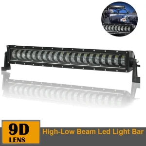 9D 63 СМ Led Bar Лед Бар Hi/Lo Kъси Дълги Водоустойчив Удароустойчив 12V 24V 12800 LМ 160W С Лупи Off-Road Лед Бар За Джип...