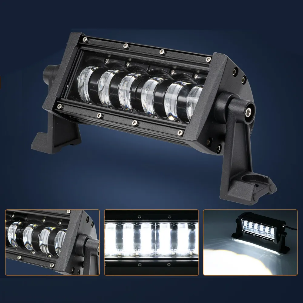 9D 27 СМ Led Bar Лед Бар Hi/Lo Къси Дълги Водоустойчив Удароустойчив 12V 24V 3840 LМ 48W С Лупи Off-Road Лед Бар За Джип ATV