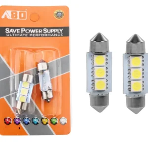 Комплект 2 бр. LED крушки C5W 31 mm, 3x SMD 5050, 6000–6500K бяла светлина – блистер