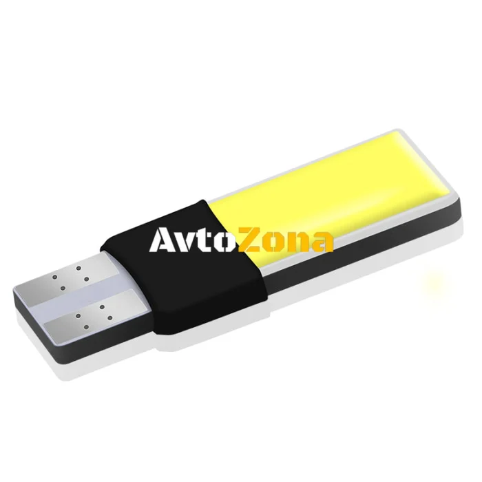 LED Лед Диодни Крушки За Габарит, Силикон, COB, Т10 W5W, 300lm, 12V, Бели