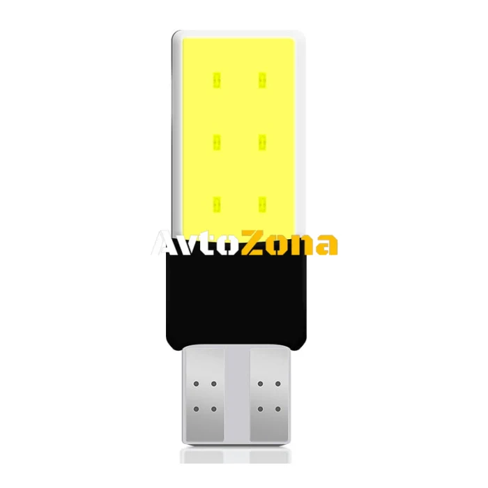 LED Лед Диодни Крушки За Габарит, Силикон, COB, Т10 W5W, 300lm, 12V, Бели