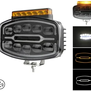 LED Халоген Фар 3 Функции DRL бяла/оранжева светлина с 360° аварийна лампа с 4 функции на премигане 12-24V за джип камион...