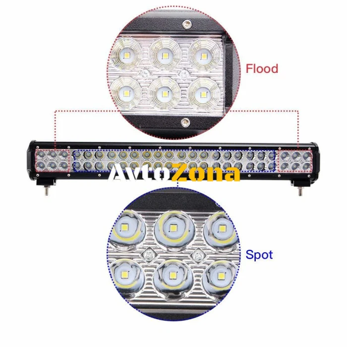 57 См Мощен LED бар Flexzon с Комбинирана Combo светлина 144W 48 LED 12V 24V АТВ, Джип, 4х4, Offroad