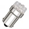 Комплект от 2 броя LED Лед Крушки за Mигач Стоп Габарит Халоген 9 LED 1156 BA15S 12V Бяла Светлина в Блистер