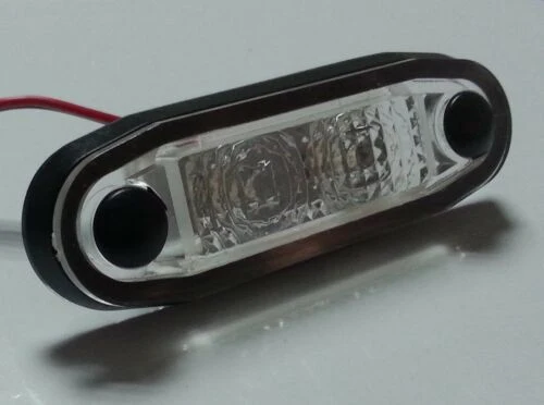 LED Светодиоден Габарит, Маркер, Токос, С Гума, Червен Цвят, Овален, Е-Mark, 24V, 7,5 см
