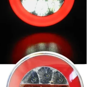 1 брой кръгли LED ЛЕД светодиодни стопове задна светлина с Neon неон ефект тип хамбургер 12V Ø14 см