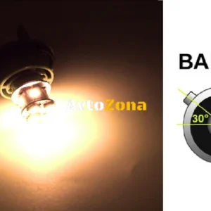 LED Лед Крушки, 22 SMD, BA15S 1156 (P21W), Асиметрични, Разминати пинове (150°) , Offset, 12V, Оранжева, Жълта Светлина