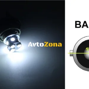 LED Лед Крушки, 22 SMD, BA15S 1156 (P21W), Срещуположни пинове (180°), Opposite, 12V, Бяла Светлина
