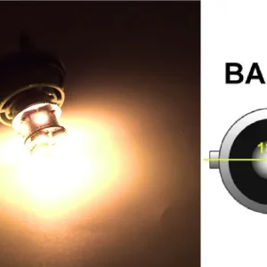 LED Лед Крушки, 22 SMD, BA15S 1156 (P21W), Срещуположни пинове (180°), Opposite, 12V, Оранжева, Жълта Светлина
