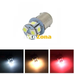 LED Лед Крушки, 22 SMD, BA15S 1156 (P21W), BAU15S 1156 (PY21W), 12V - 24V, Бяла, Оранжева, Червена Светлина