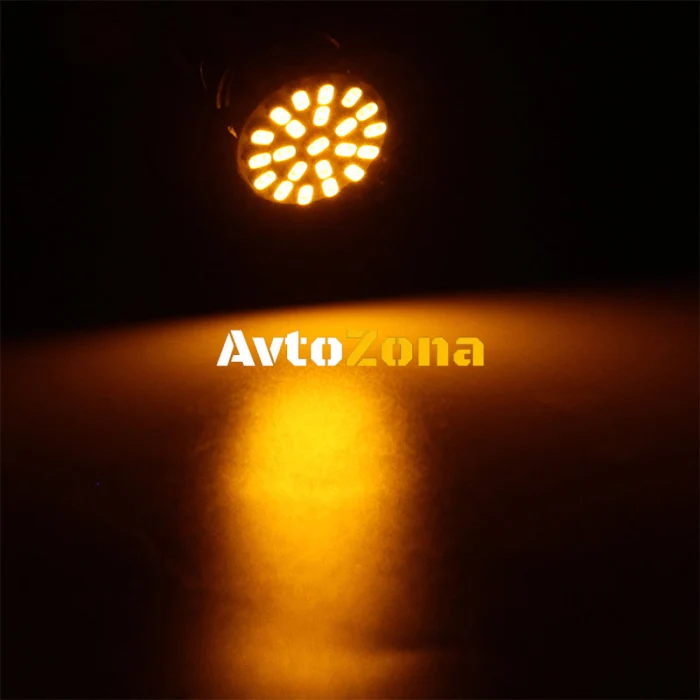 LED Лед Крушки, 22 SMD, BA15S 1156 (P21W), BAU15S 1156 (PY21W), 12V - 24V, Бяла, Оранжева, Червена, Синя Светлина