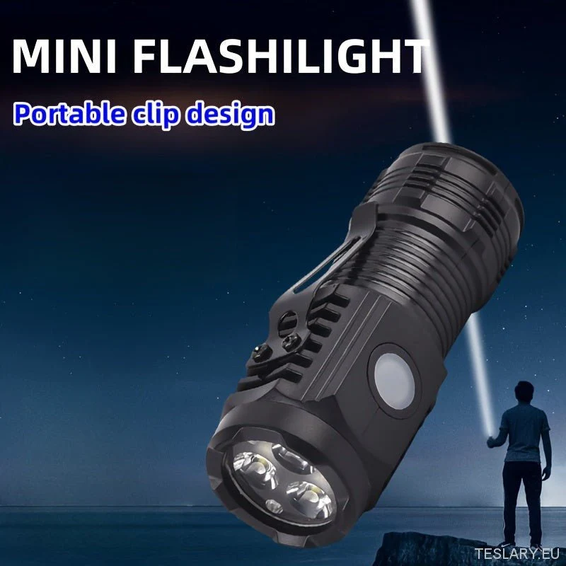 Компактно ултра -ярка мини LED фенерче с USB акумулаторна батерия - 5 регулируеми режима, преносими и издръжливи, идеални...