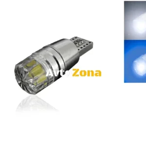 LED Лед Диодн Крушк За Габарит, Т10 W5W, COB 8-Core, 12V , Canbus - Error free , Без грешки, Бяла и Синя Светлина