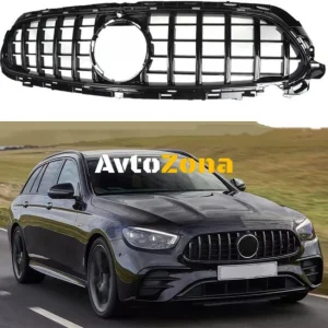 Централна решетка за Mercedes E-Class Facelift W213 S213 C238 A238 Sport Line (2020-Up) GT-R Panamericana дизайн Черна