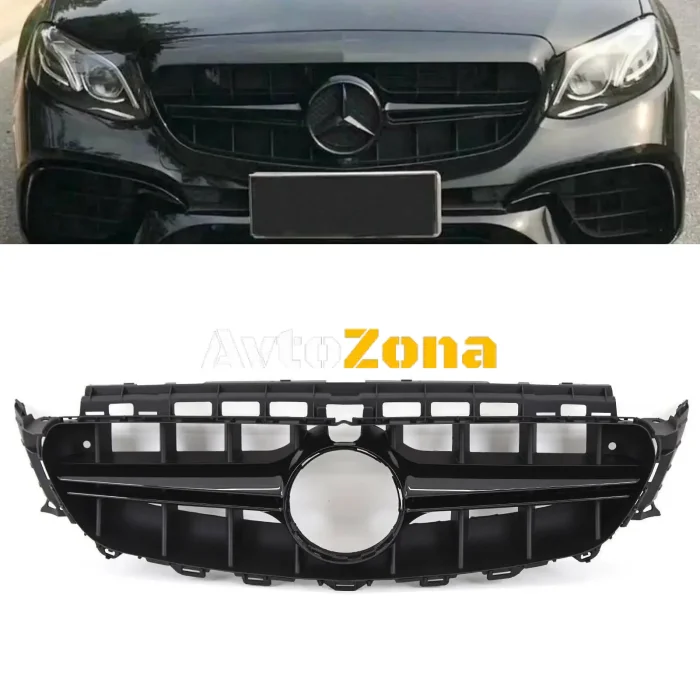 Централна Решетка за Mercedes E-Class W213 S213 C238 A238 (2016-2019) Черен Дизайн E63
