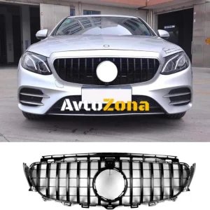 Централна решетка за Mercedes E-Class W213 S213 C238 A238 (2016-2019) GT-R Panamericana Дизайн Черна