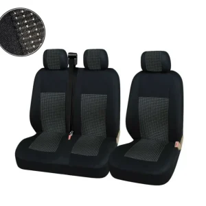 2+1 Лукс Калъфи В Черно За Седалки за Mercedes Sprinter Vito Vw Crafter T5 Ford Transit Peugeot Iveco Премиум Плат