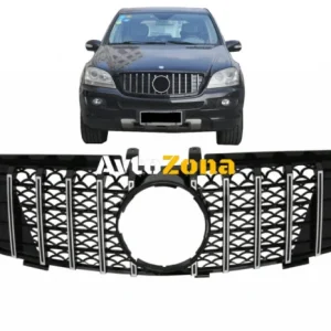 Централна предна решетка за Mercedes ML W164 (2005-2008) GT-R Panamericana Design Черно Хром