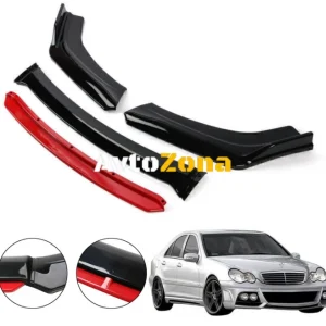 MERCEDES W203 - Спойлер предна броня Червен 4 части