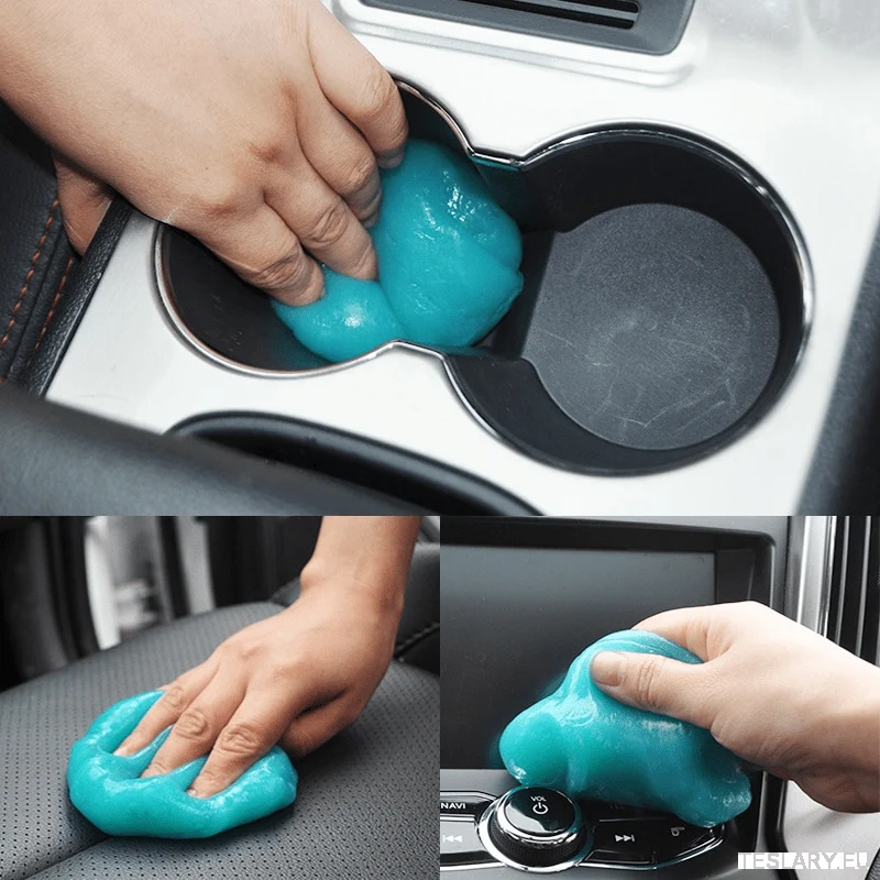 Miracle Adhesive Gel Cleaner - Effortlessly Erase Dust from Car Interiors, Vents & Hard to Reach Areas, Reusable & Eco-Fri...
