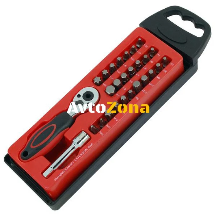 27 части - Комплект битове с тресчотка и удължение - Neilsen Tools
