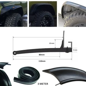 Гумен уширител протектор за калници за offroad офроуд джип SUV микробус автомобил 8cm x 3m черен