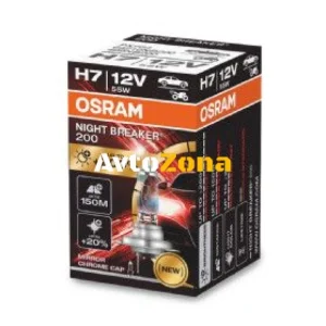 1 брой Халогенна крушка за фар Osram H7 Night Breaker +200% 55W 12V PX26D