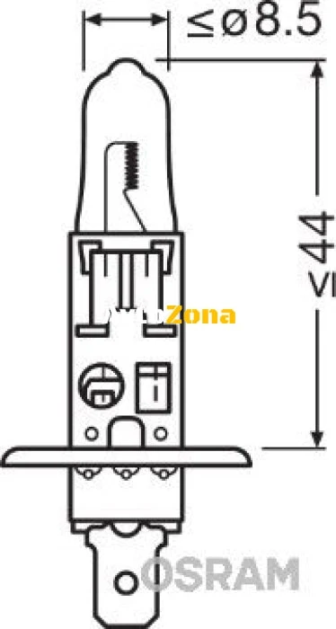 Комплект от 2 броя халогенни крушки Osram H1, Х1, Night Breaker Laser Next Gen +150%, 55W, 12V, P14.5S