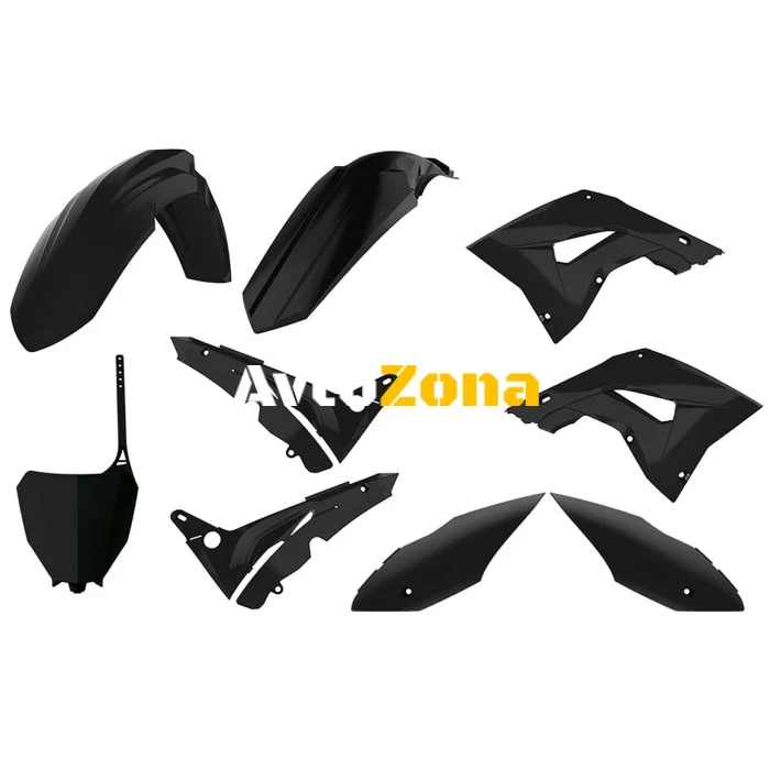 Рестайлинг пластмасов MX комплект POLISPORT за HONDA CR125R /CR250R 2002-07 BLACK