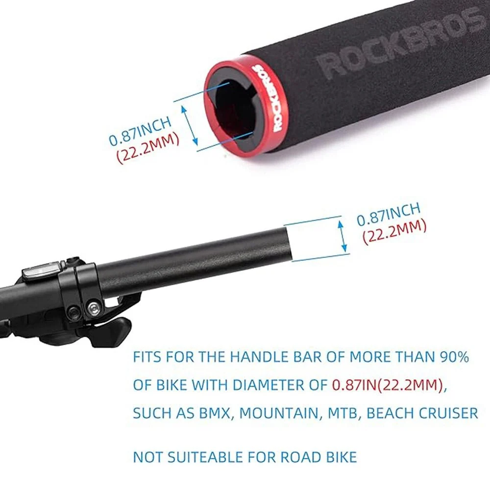 Rockbros BT1001BKRD Грипове за велосипедна кормило от гъба - Черно и Червено
