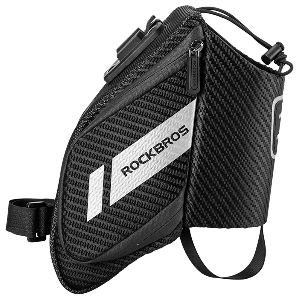 Чанта за седлото на велосипед с отделение за бутилка Rockbros C32BK, 1.5l, черна