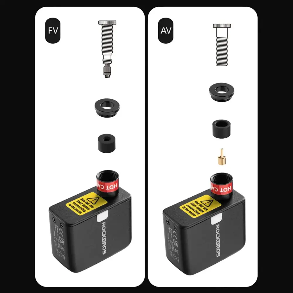 Електрическа помпа за велосипед Rockbros за Schrader / Presta Valves 100PSI, черна