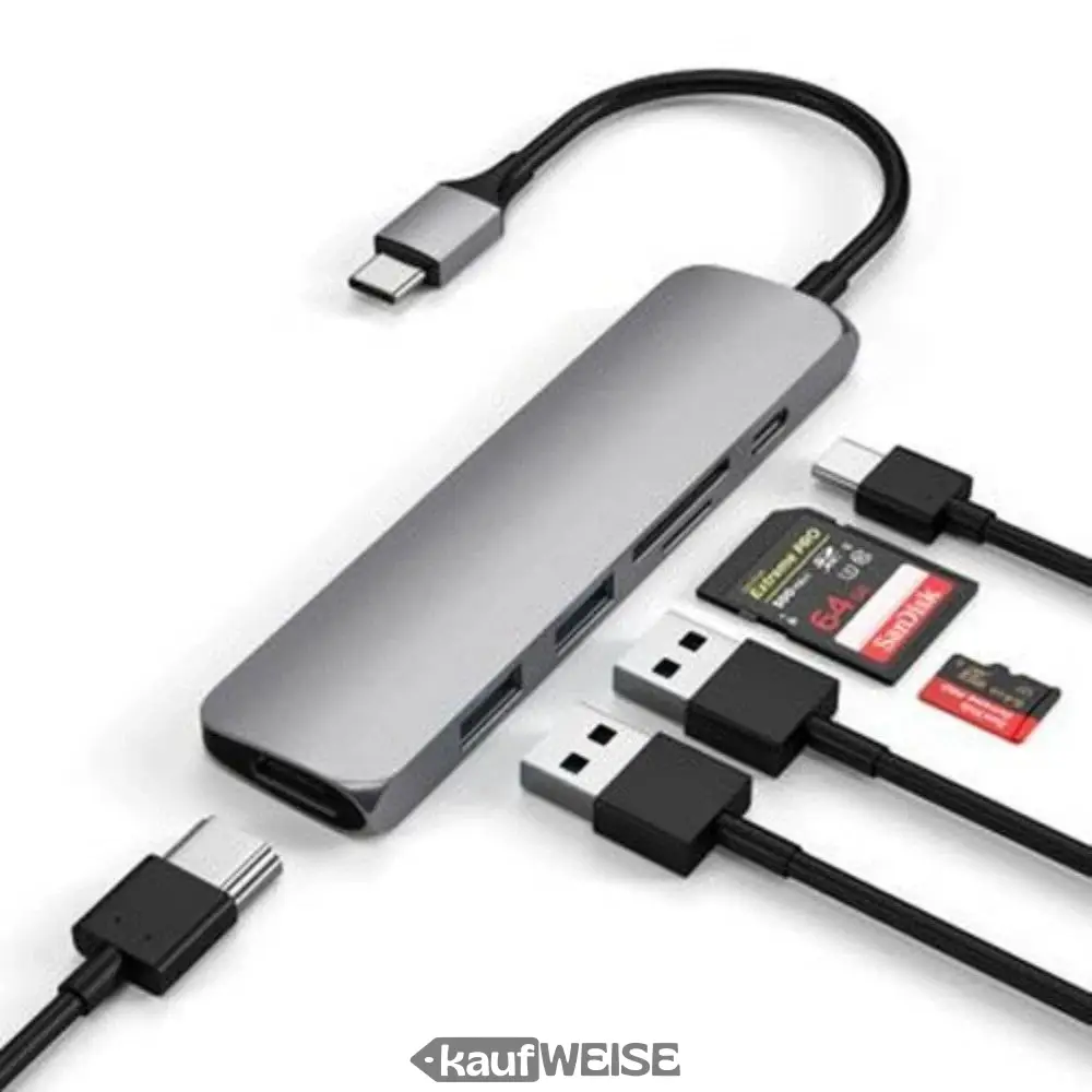 Satechi V2 Slim USB-C многопортов адаптер | 4K 60Hz HDMI и 60W PD | Космическо сиво