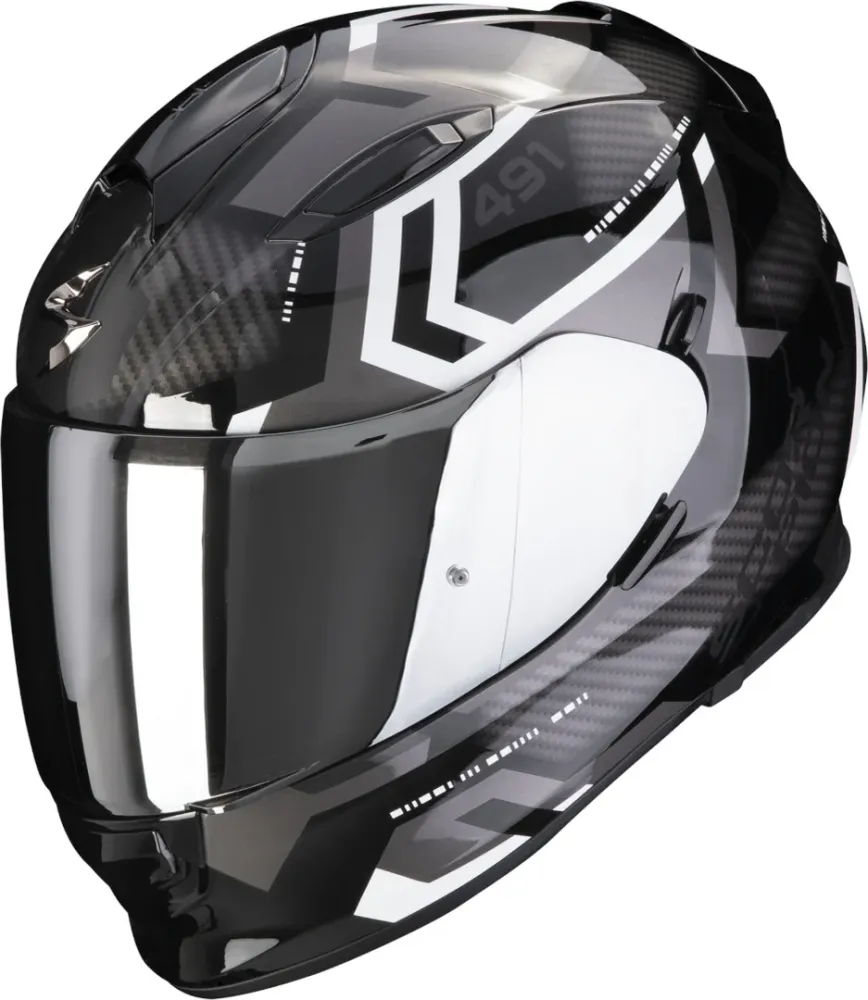 КАСКА SCORPIONS EXO 491 SPIN BLACK/WHITE