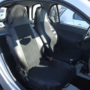 1+1 Калъфи за предни седалки, тапицерия за автомобил Smart Fortwo Смарт Форту, текстил черно