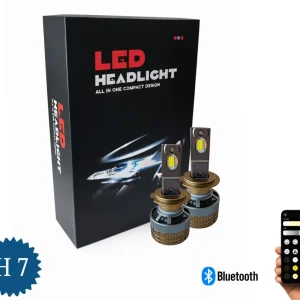 Комплект Smart LED крушки H7 – Два цвята, CSP Dual Color 3500K – 6500K, Bluetooth приложение, CANBUS, 70W, 12–24V