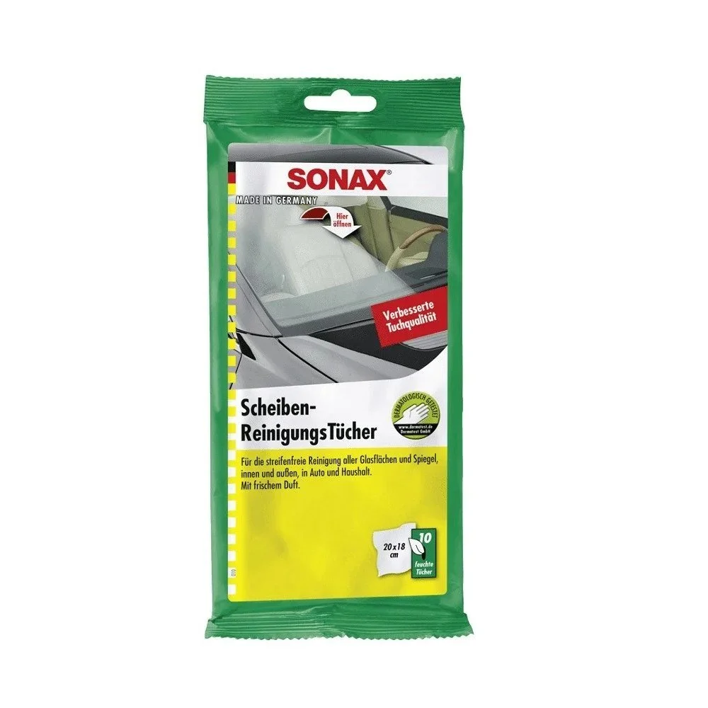 Мокри кърпички за почистване на стъкла Sonax, 10 бр