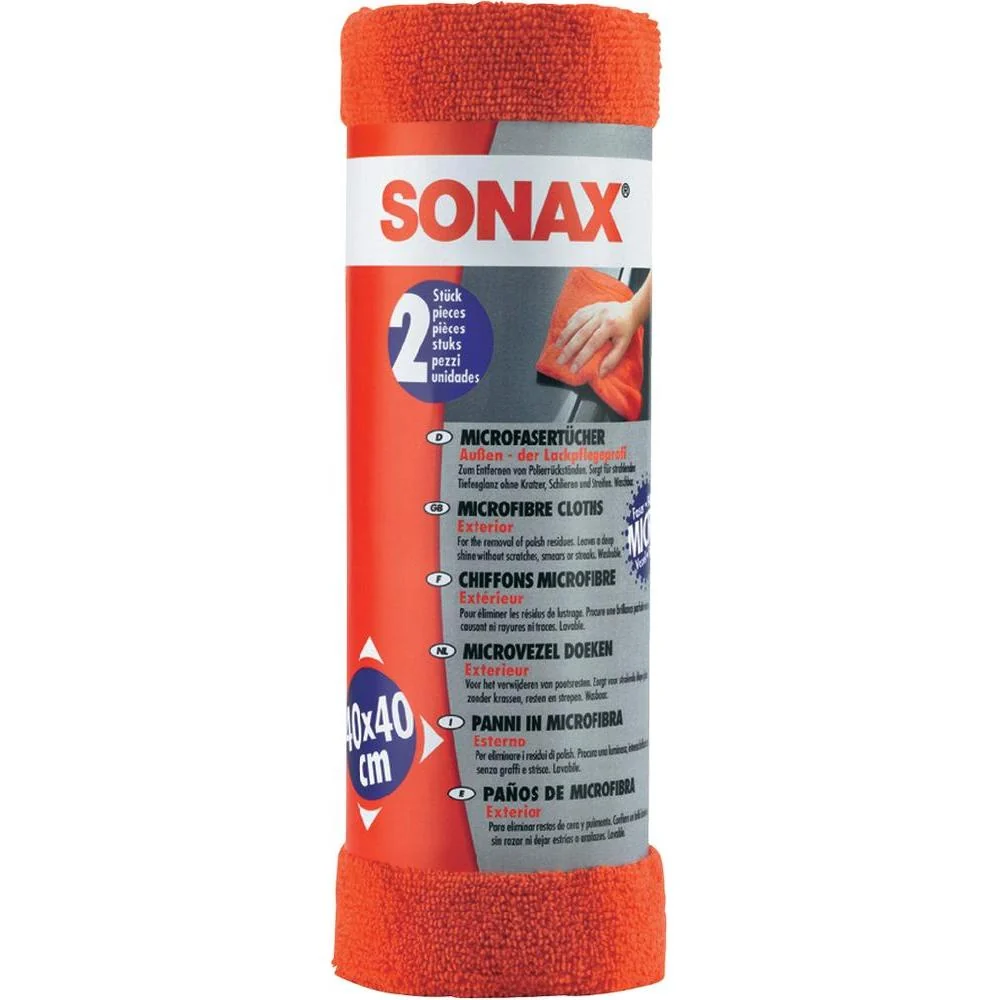 Външни микрофибърни кърпи Sonax, 40 x 40 см, 2 бр.