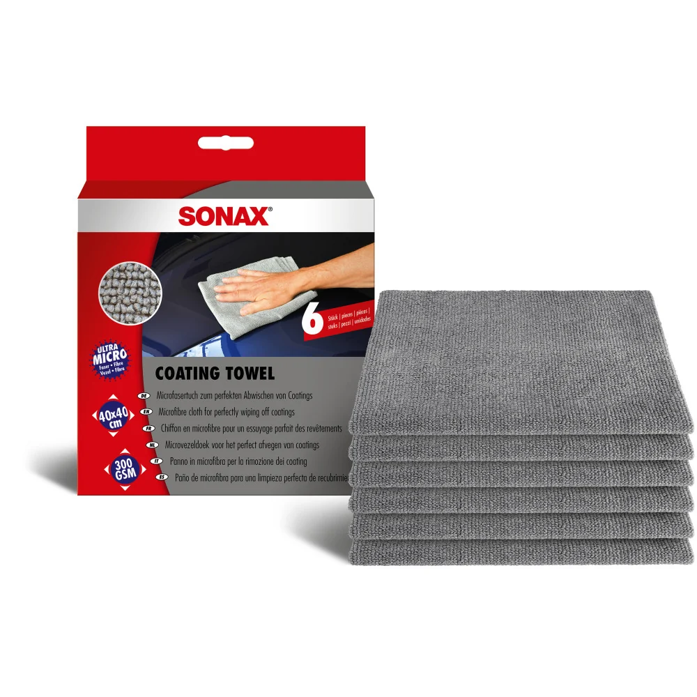 Комплект микрофибърни кърпи Sonax Coating Towel, 40 x 40 см, 6 бр.