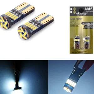 Комплект от 2 броя T10 Led крушки 15 SMD светодиода W5W 12V бяла светлина в блистер