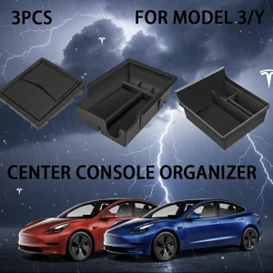 3бр. Централна конзолна организаторска тава за приспособяване за Tesla модел 3/y подлакътник скрит кубичка за съхранение н...